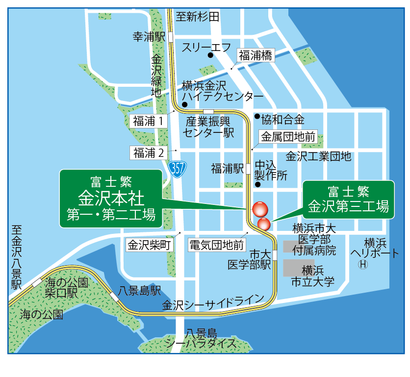 金沢本社工場の地図